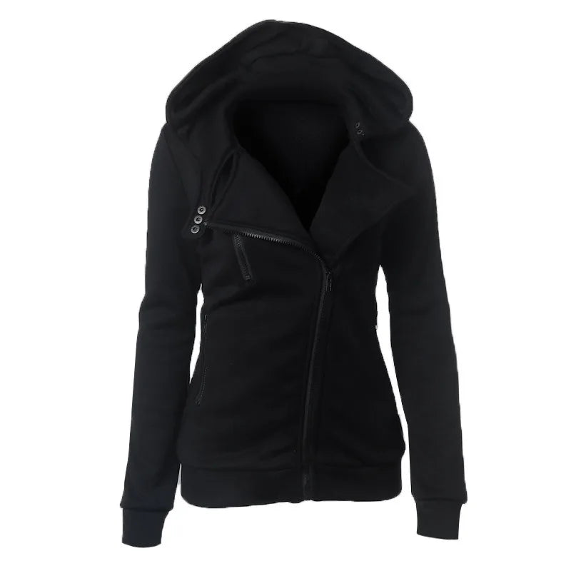 Damen Fleecepullover mit asymmetrischem Reißverschluss von Fudus