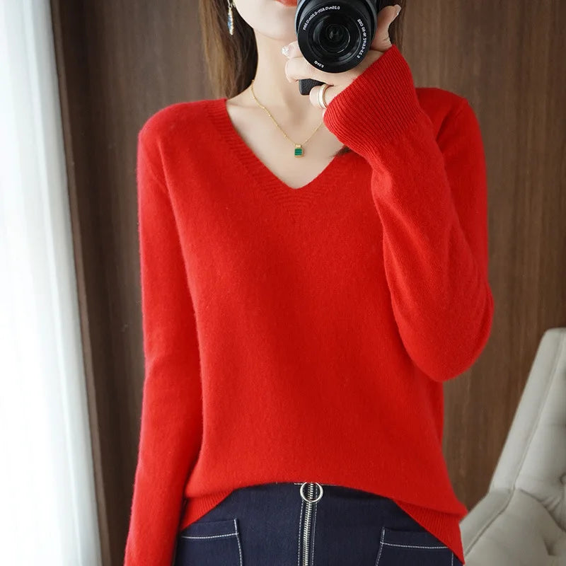 Berg-Feldt | Pullover - Bequemer V-Ausschnitt Pullover