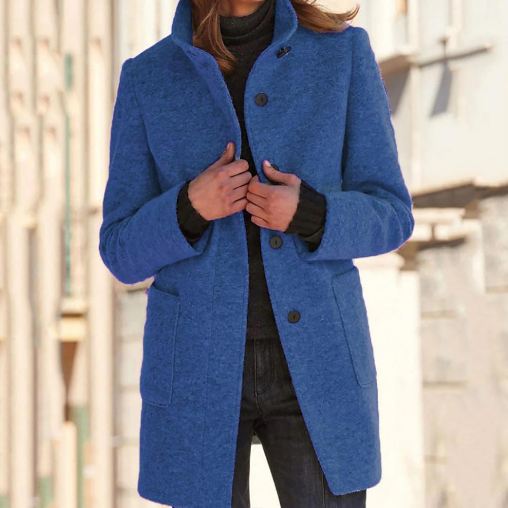 Berg-Feldt | Elegante Lange Jacke mit Stehkragen