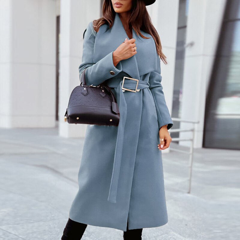 Berg-Feldt | elegante lange Damenjacke mit Gürtel