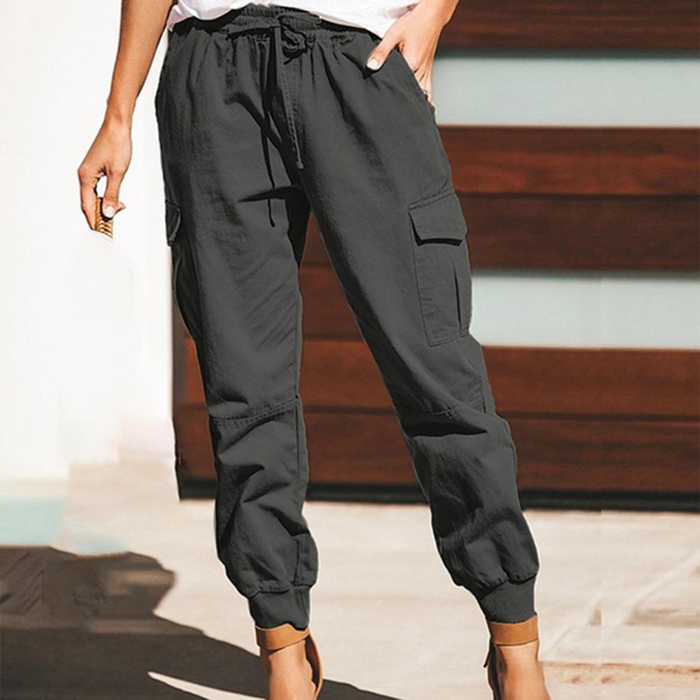 Pantalon cargo CATALINA à coupe droite avec cordon de serrage