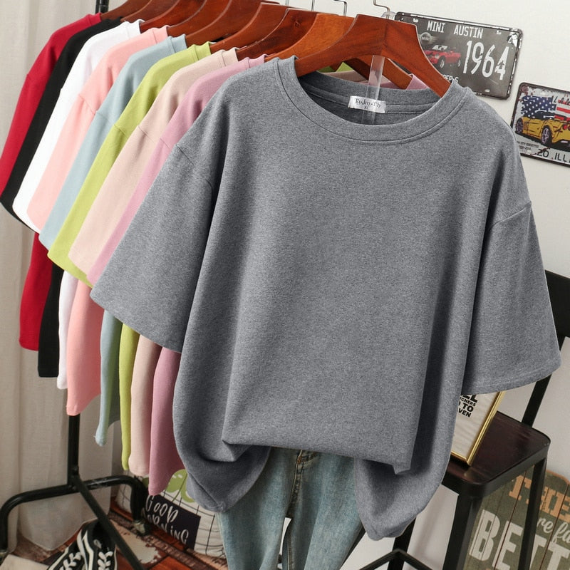 Berg-Feldt | Oversized Baumwoll-Basic-T-Shirt für Damen