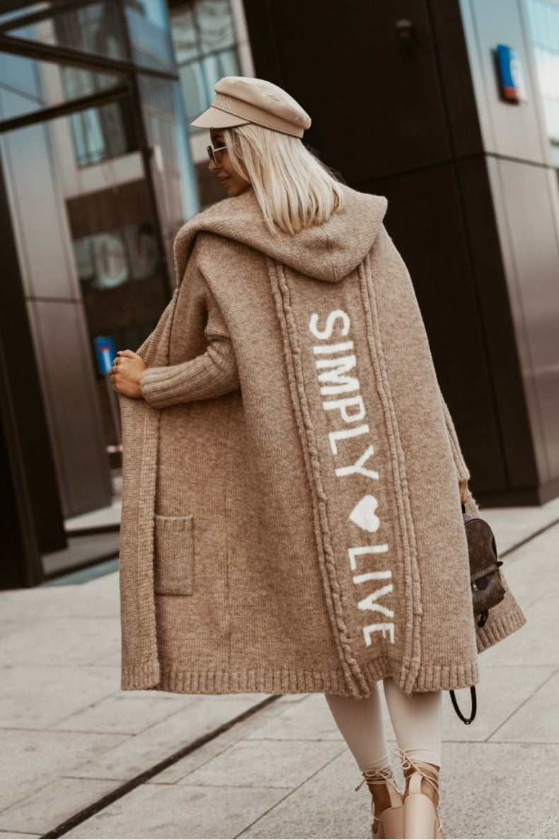 Berg-Feldt | Langer cardigan mit Kapuze für Damen