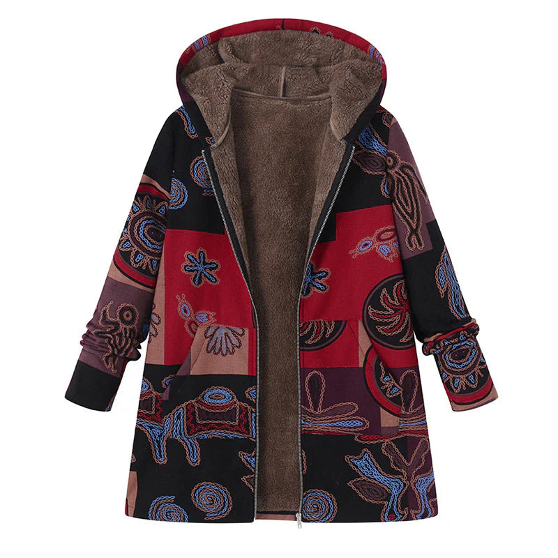 Manteau rétro à motifs – Modèle Julia