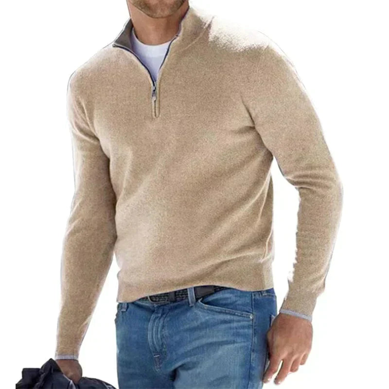 Berg-Feldt | Polo Stylischer Reißverschluss Pullover für Herren