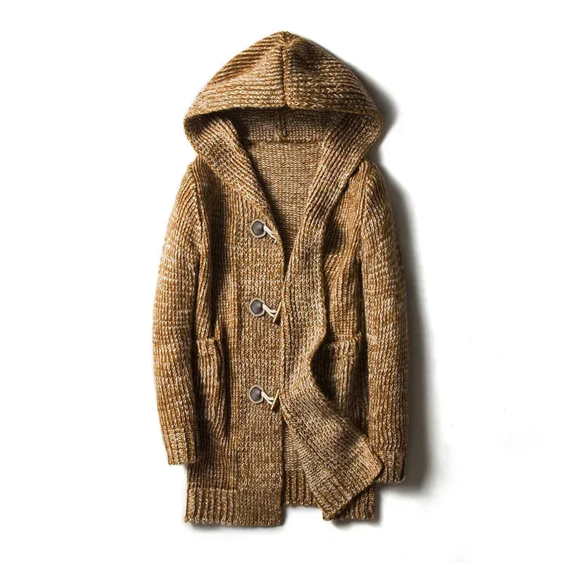 Berg-Feldt | Grob gestrickte Jacke mit Kapuze für Herren