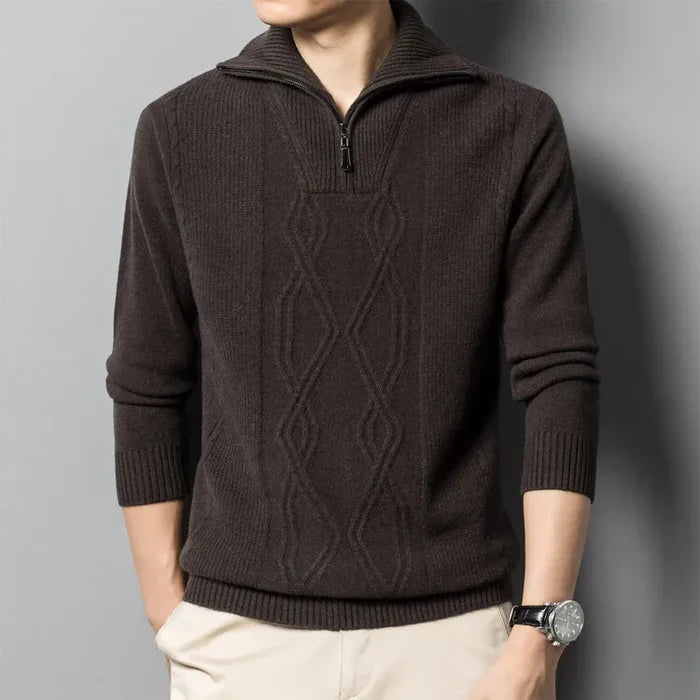 HANS Pull en laine zippé
