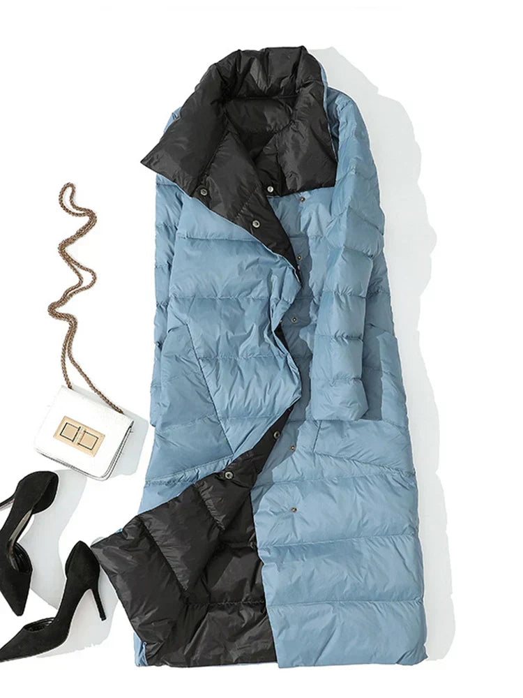 Berg-Feldt | Lange Karierte mit Taschen für Damen Ideal für Den Winter