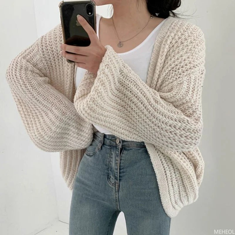 Berg-Feldt | Übergröße Strickjacke aus grobem Strick