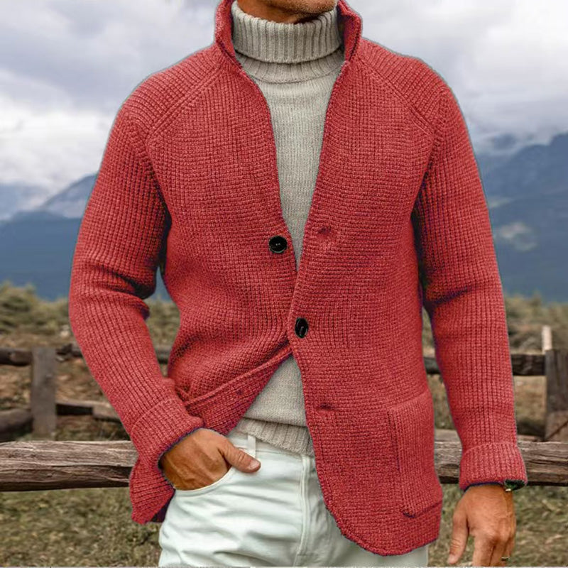 ERWIN - Gilet en maille grosse jauge aspect tricot