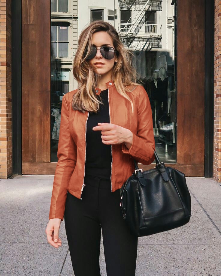 Berg-Feldt | Veste en cuir slim fit pour femme