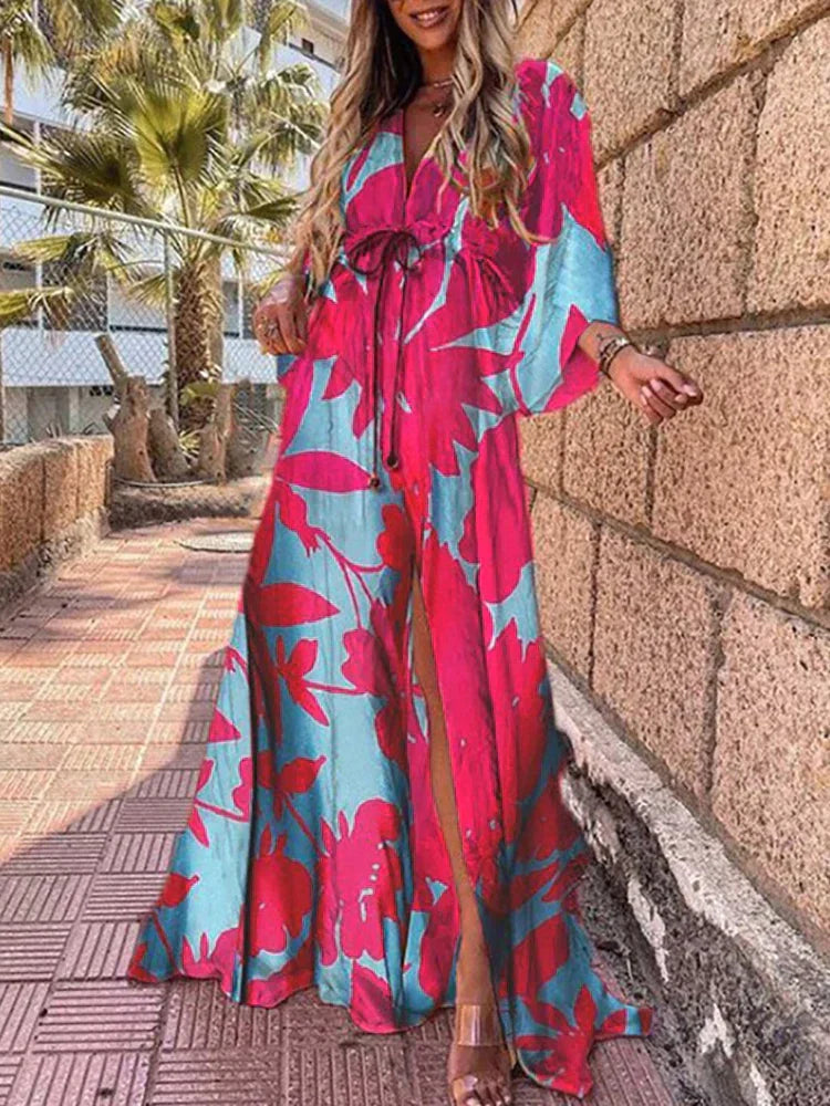 Robe de plage chic imprimée - Cilly