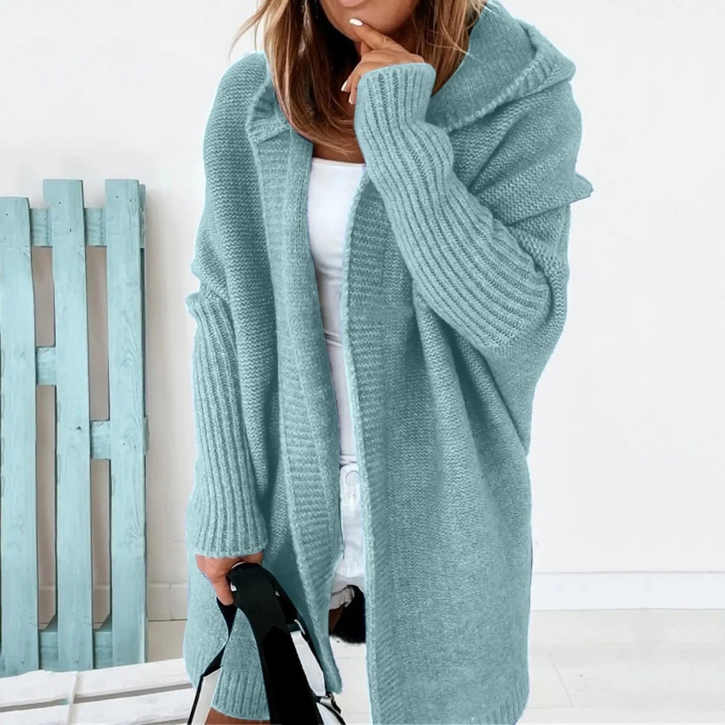 Berg-Feldt | Oversized Strickmantel mit Kapuze - Cozyfit