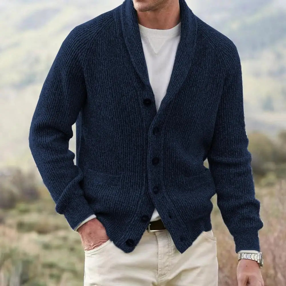 Berg-Feldt | Strickjacke mit Knöpfen Wollmischung Klassisch und Komfortabel