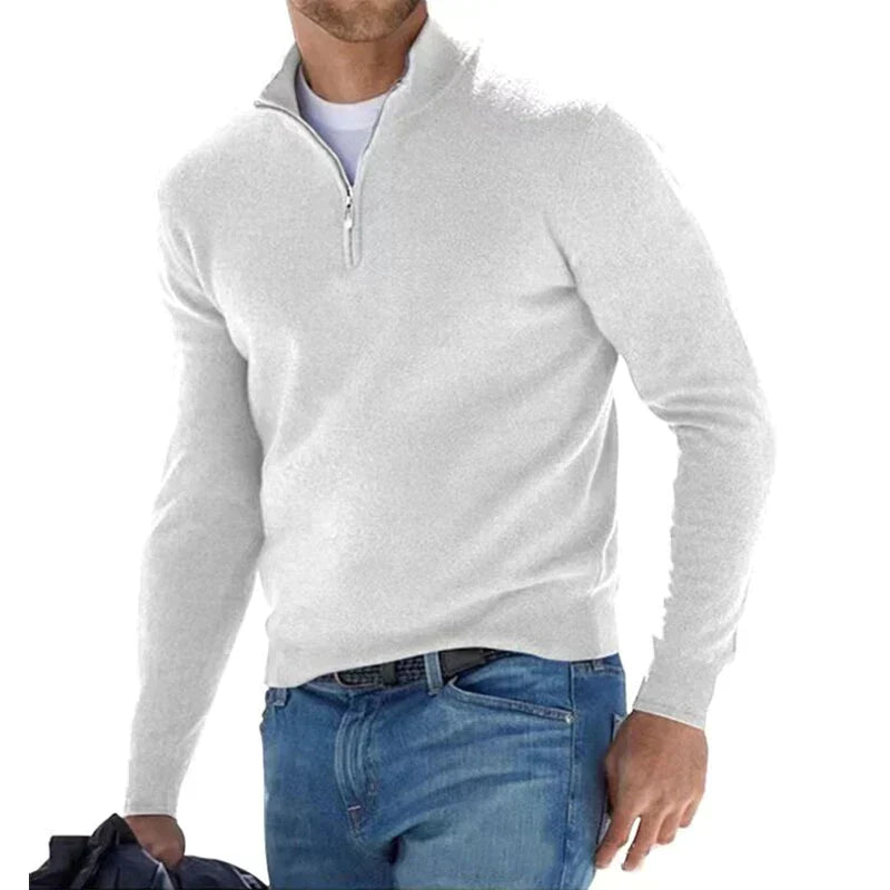 Berg-Feldt | Polo Stylischer Reißverschluss Pullover für Herren
