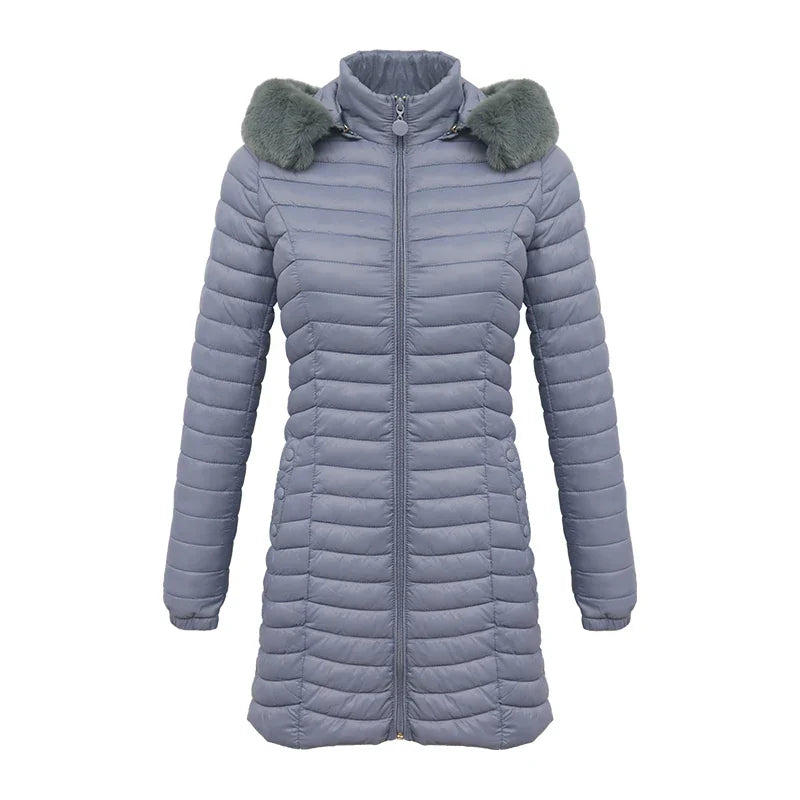 Berg-Feldt | Slim Fit Winter Puffer Jacke mit Pelzkapuze