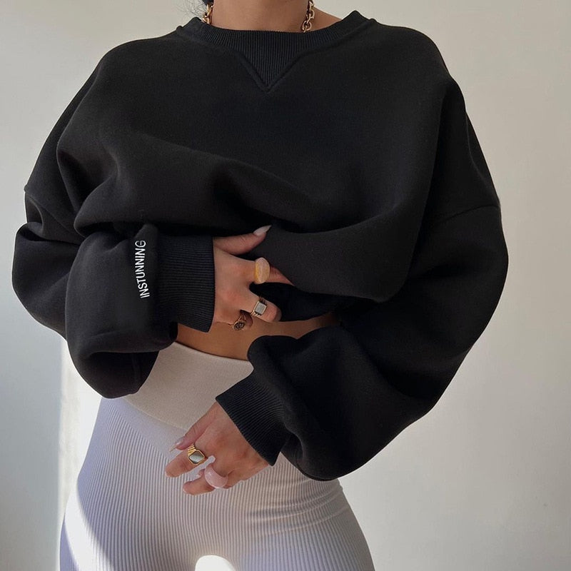 Sweat-shirt ras du cou oversize à manches longues Fudus