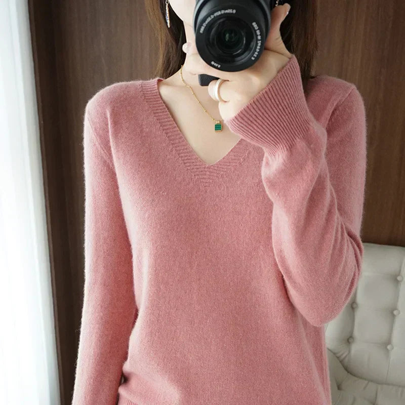 Berg-Feldt | Pullover - Bequemer V-Ausschnitt Pullover