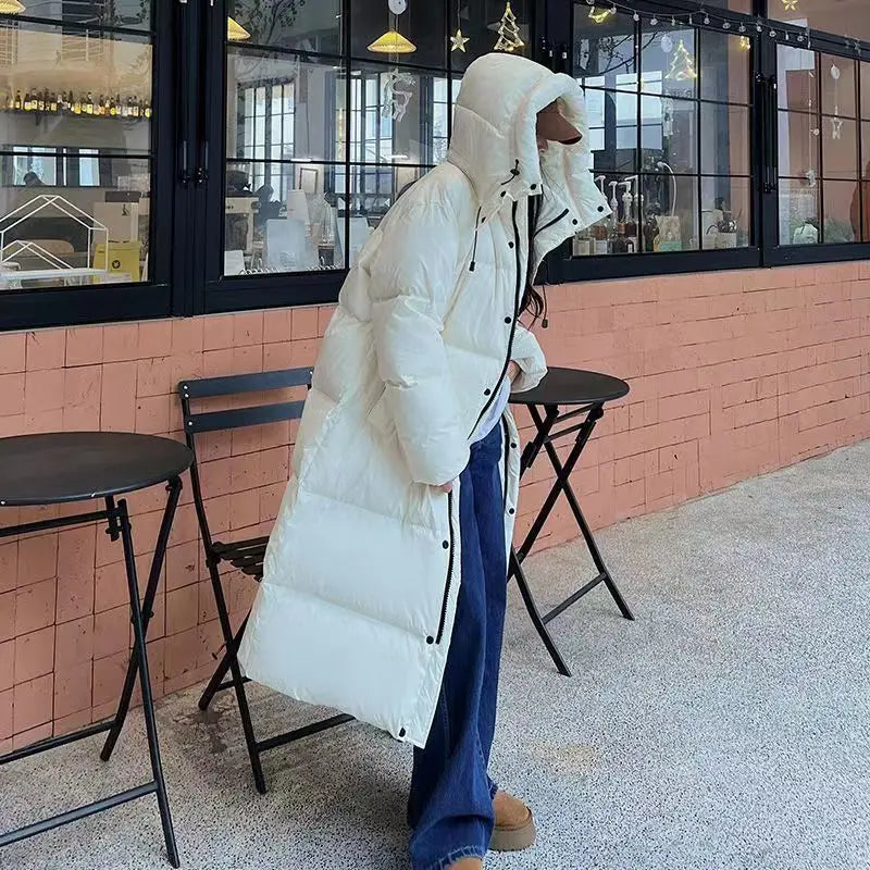 Berg-Feldt | Lange Übergröße Damen Pufferjacke mit Kapuze