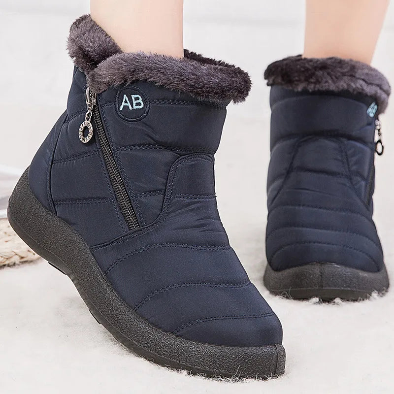 Berg-Feldt | Schneestiefel – Knöchelhöhe – Wasserabweisend – Plüschfell-Futter – Seitlicher Reißverschluss