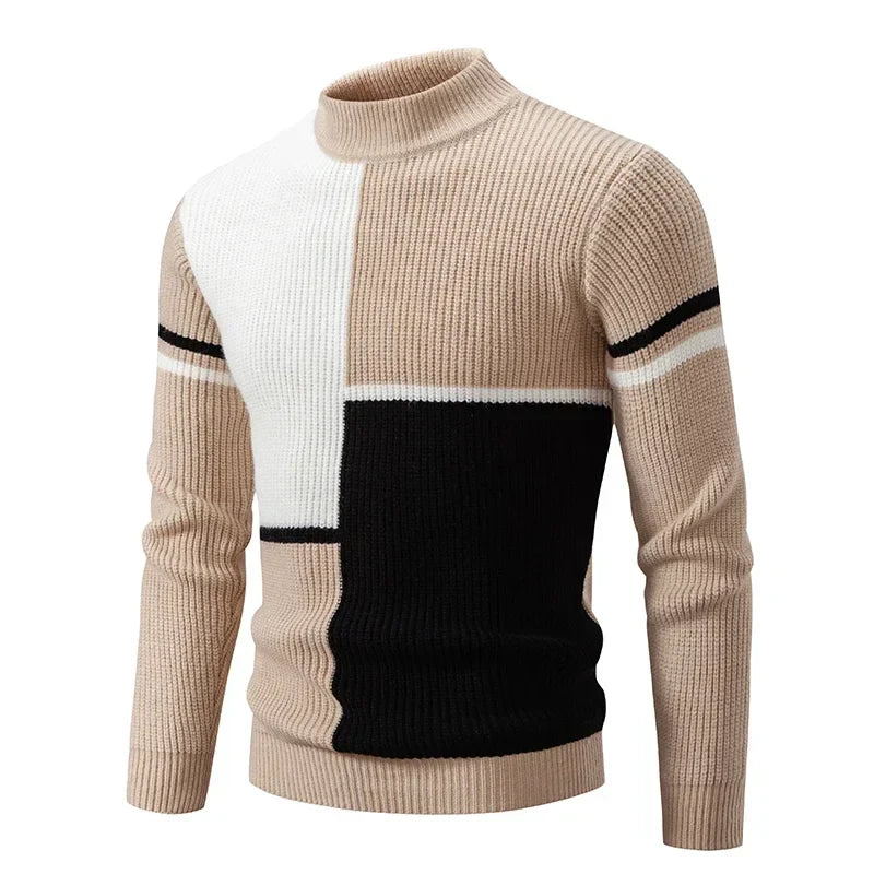 Berg-Feldt | Grafischer Strickpullover mit Farbblöcken Modern und Warm Perfekt für Den Alltag