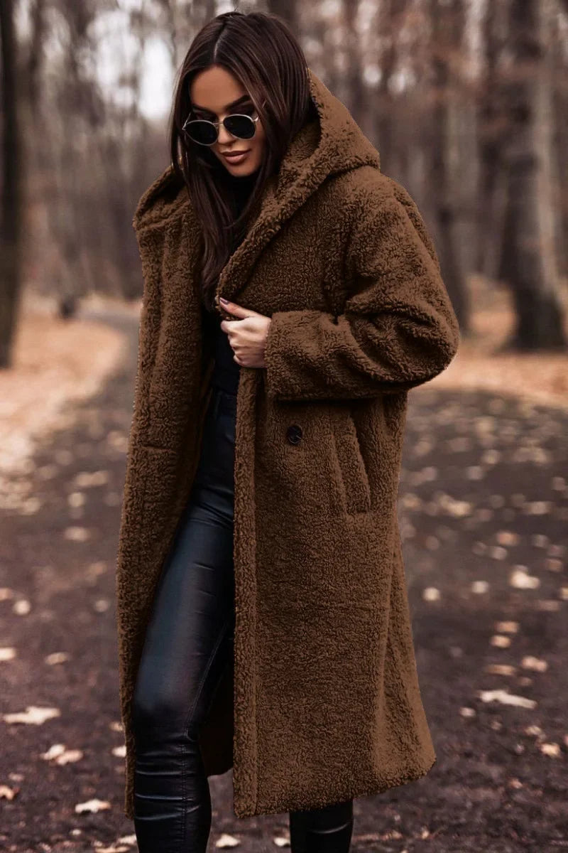 Berg-Feldt | Manteau long femme hiver chaud à capuche doux