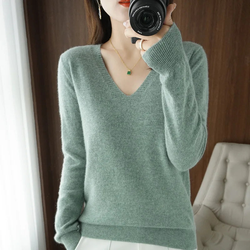 Berg-Feldt | Pullover - Bequemer V-Ausschnitt Pullover