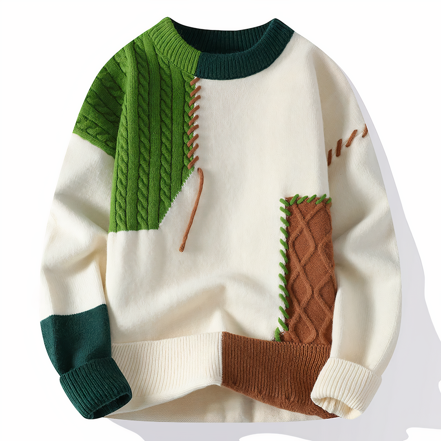 Herrenpullover mit Fransenmuster