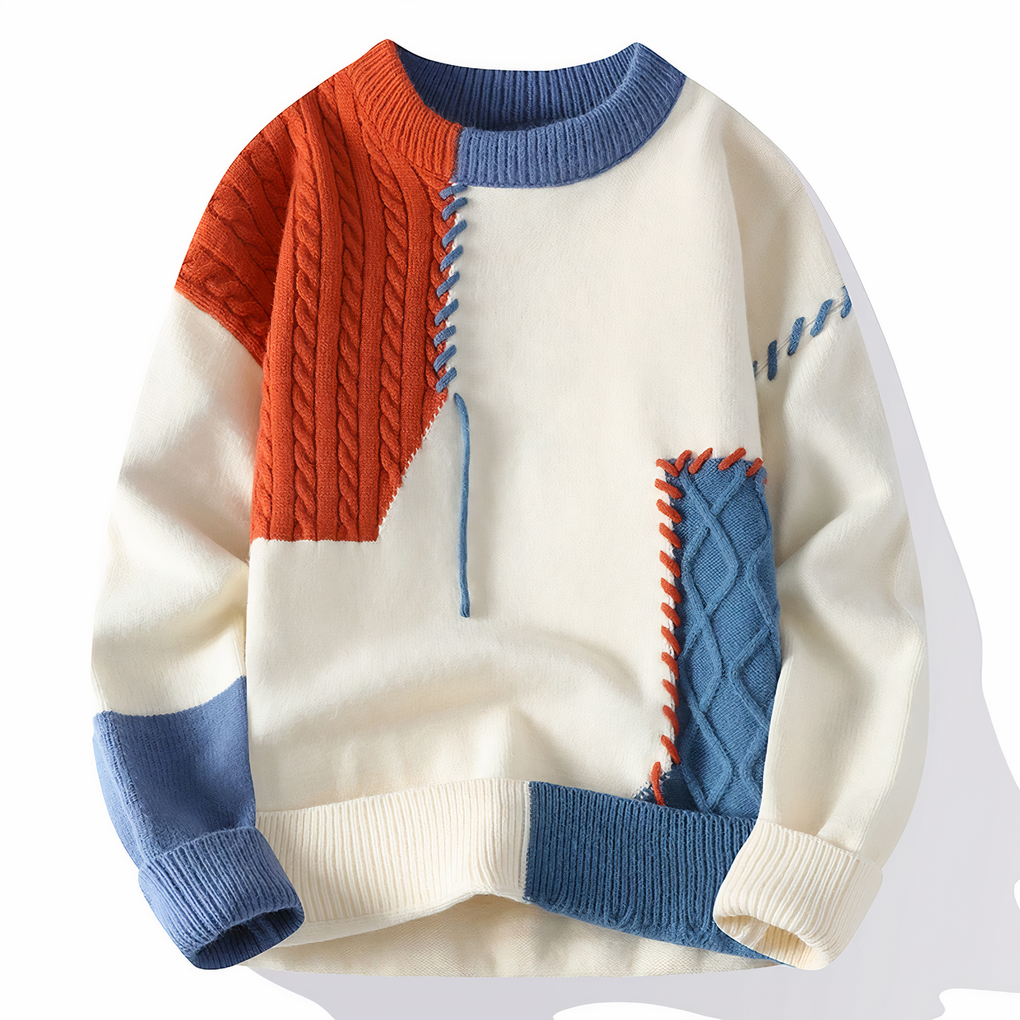 Herrenpullover mit Fransenmuster