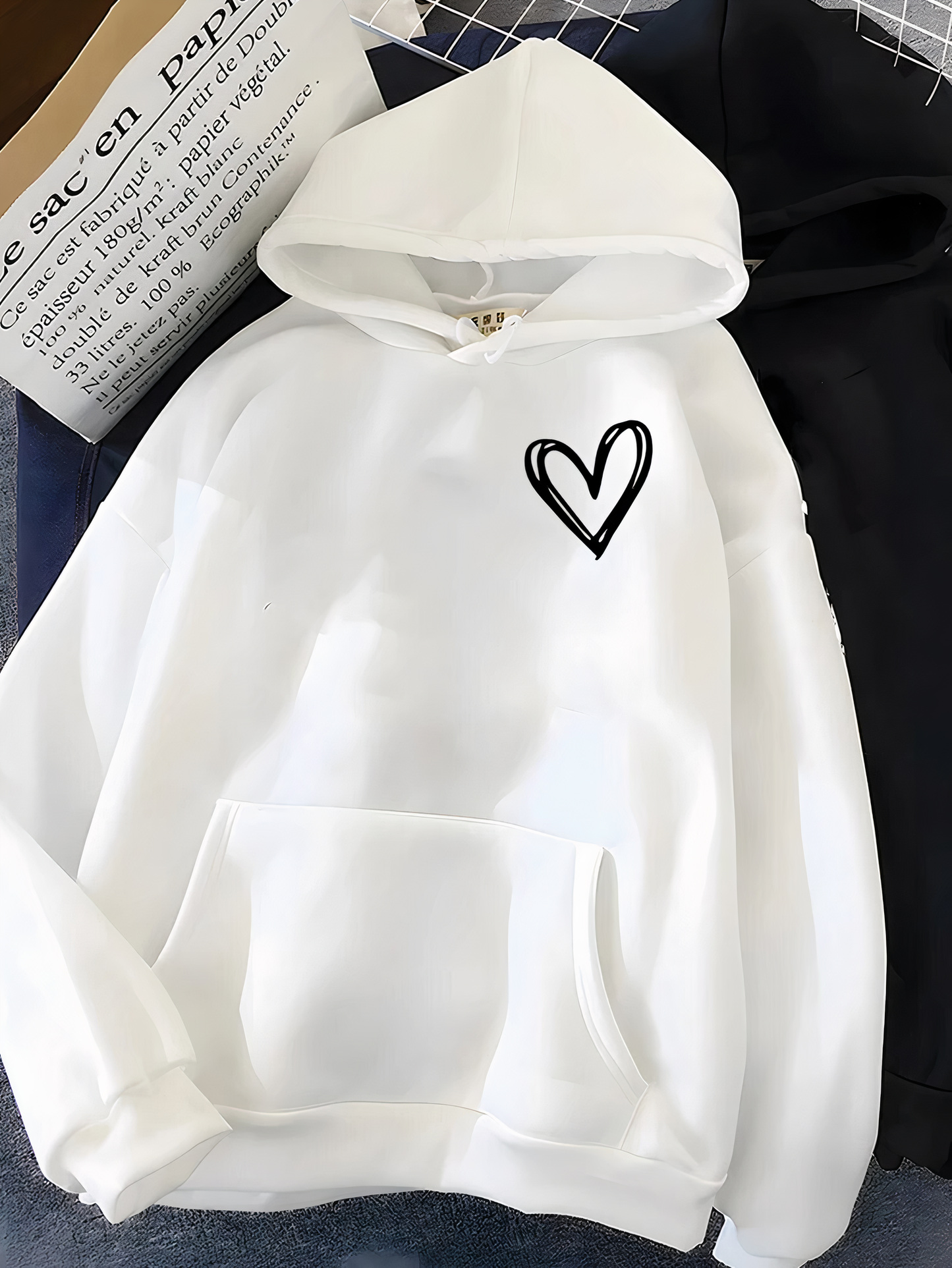 Sweat à capuche pour femme avec imprimé cœur - Saylor