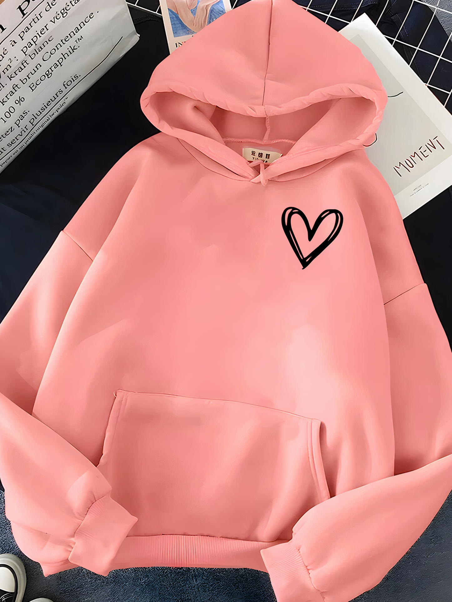 Sweat à capuche pour femme avec imprimé cœur - Saylor