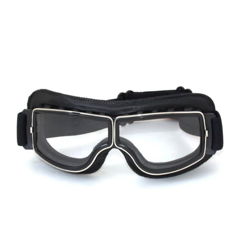 Lunettes de moto vintage en cuir Berg-feldt