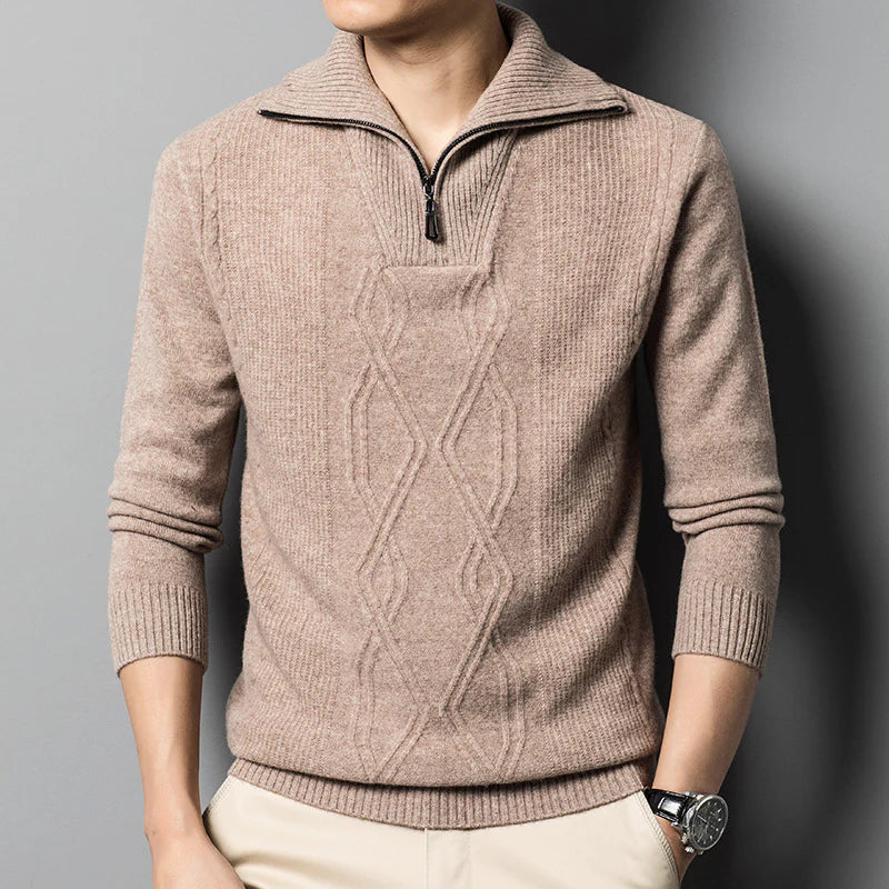 HANS Pull en laine zippé