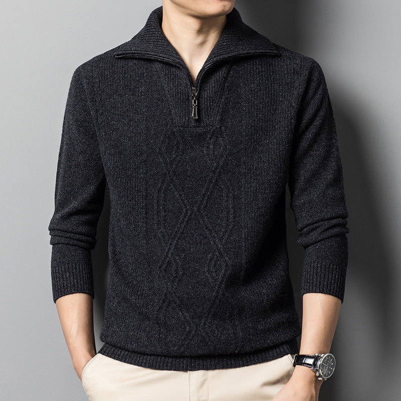 HANS Pull en laine zippé