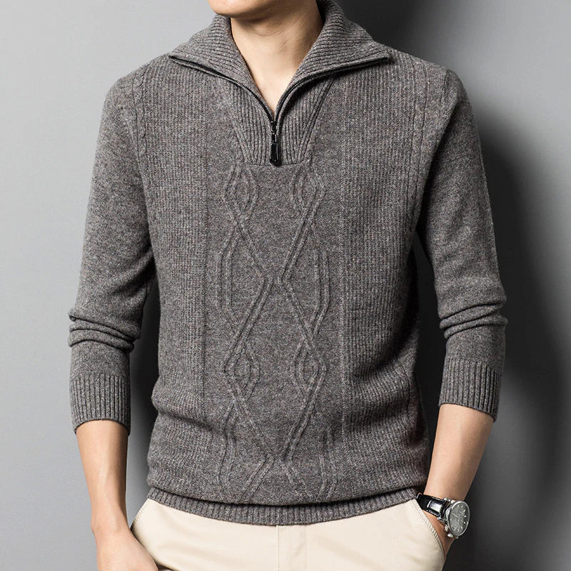 HANS Pull en laine zippé