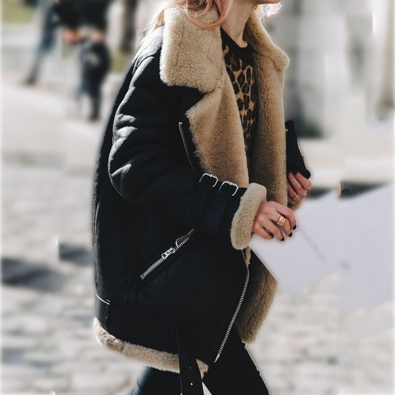 Berg-Feldt | Veste d'hiver aviateur femme avec fausse fourrure