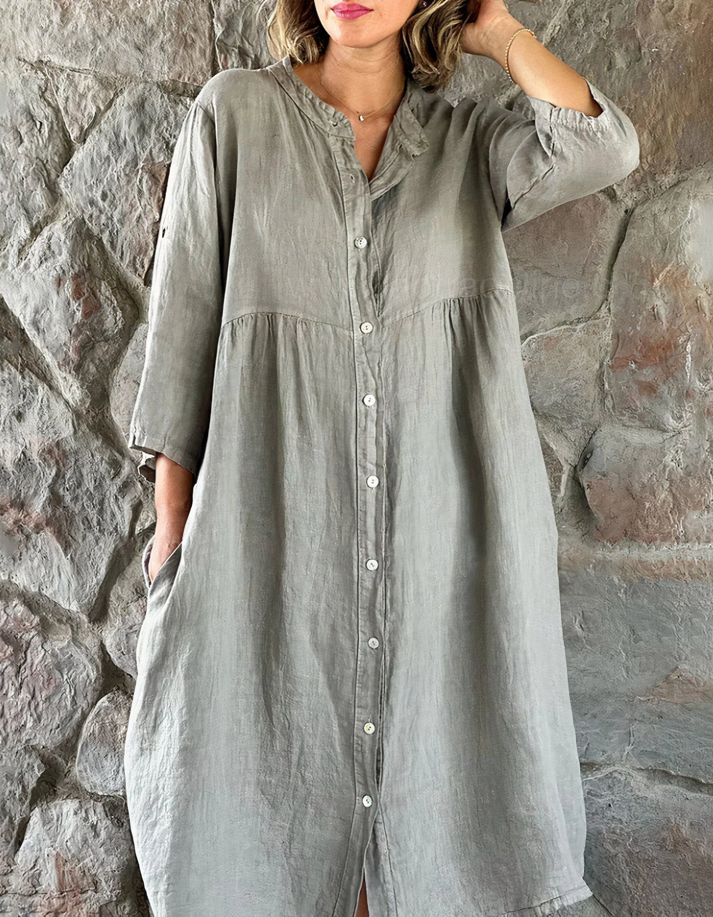Robe de plage en coton et lin Skye