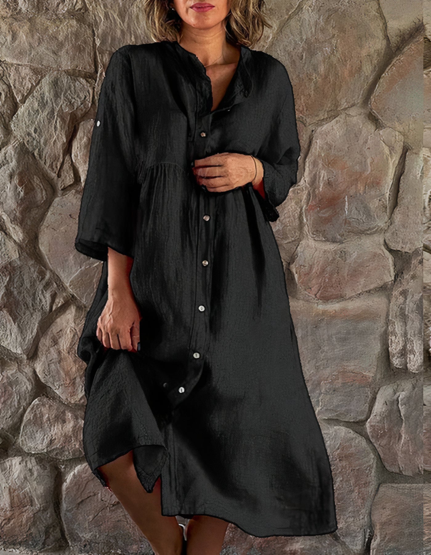 Robe de plage en coton et lin Skye