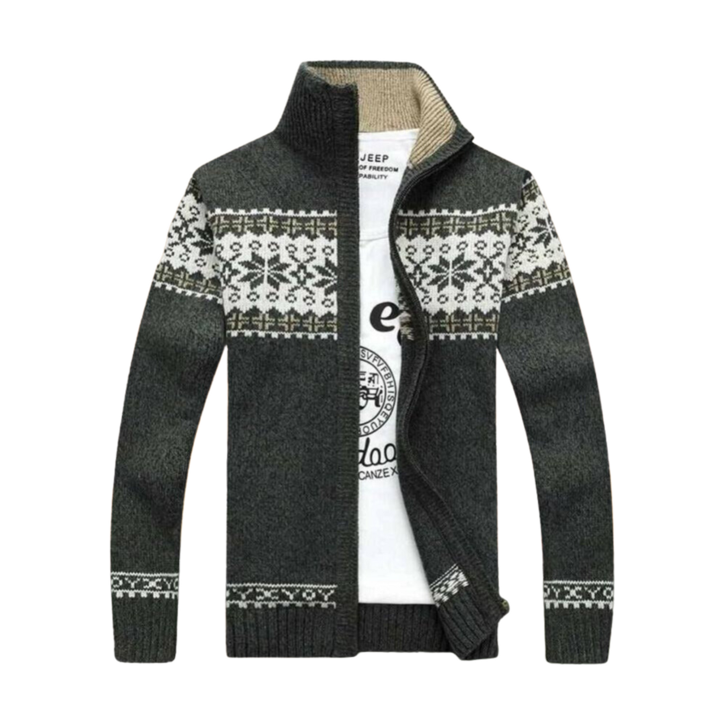 Pull pour homme à motif flocon de neige nordique