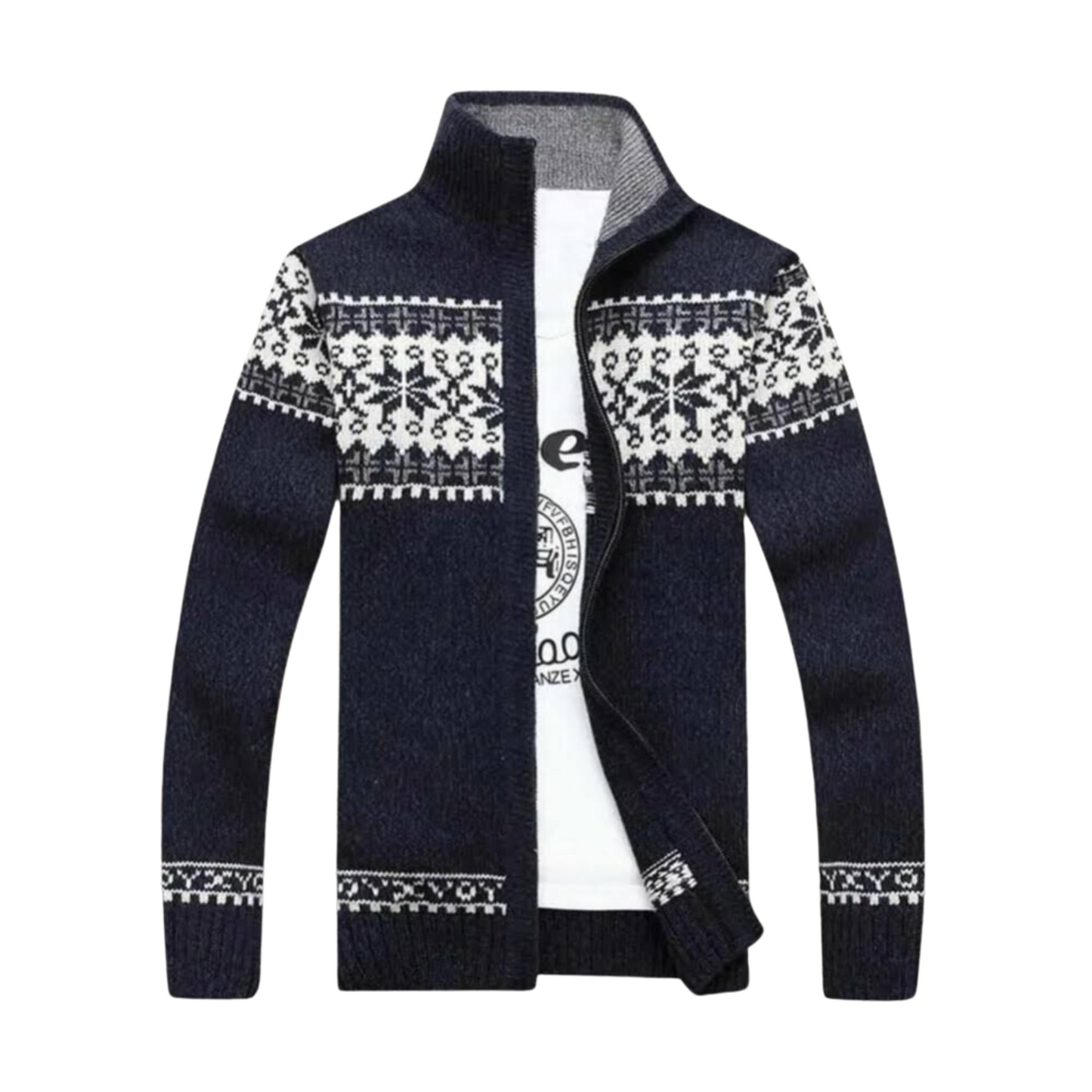 Pull pour homme à motif flocon de neige nordique