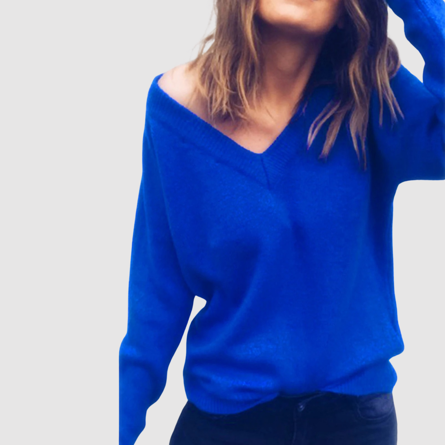 Berg-Feldt | Strickpullover mit V-Ausschnitt und Lockerer Halslinie
