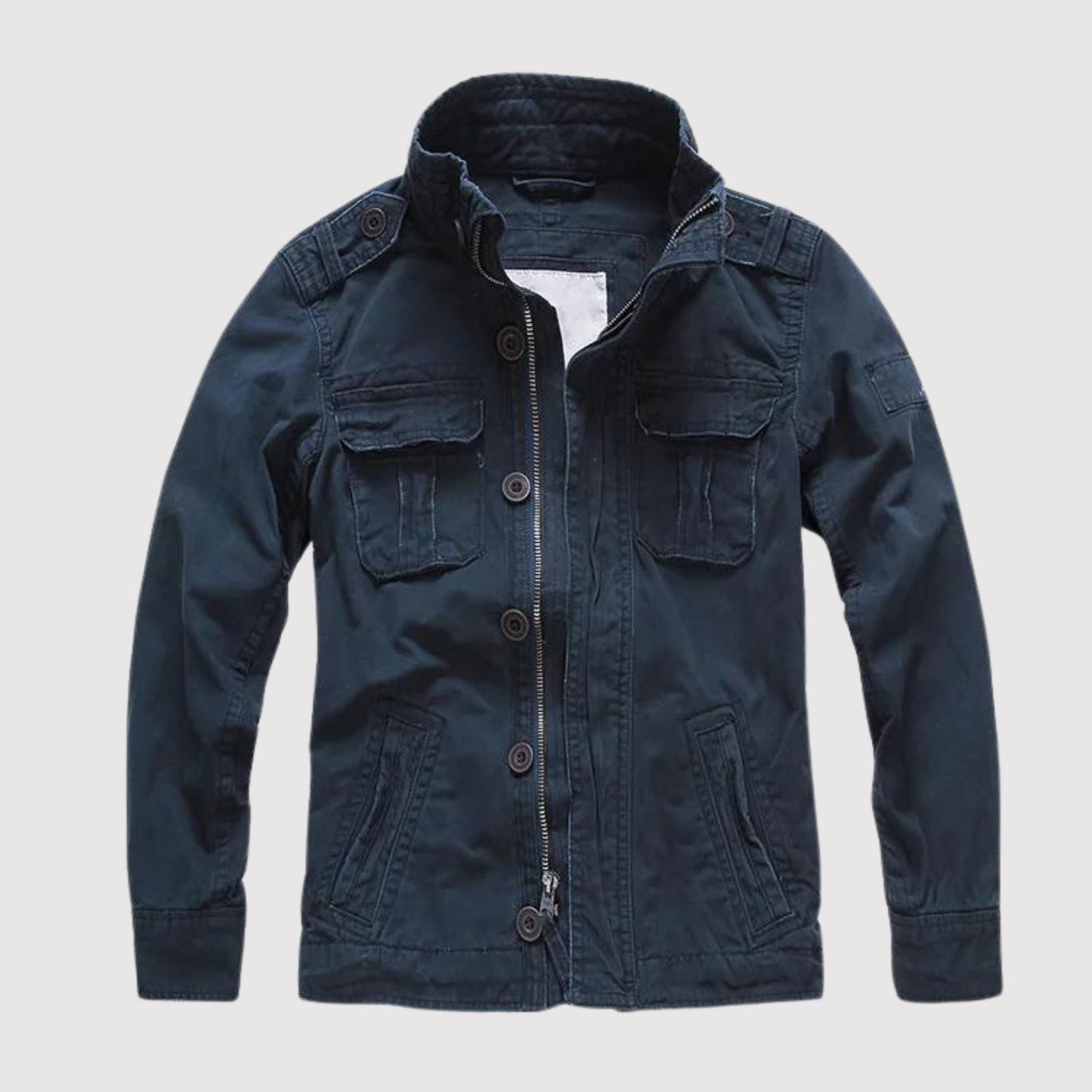 Berg-Feldt | Retro Jeansjacke mit Mehreren Taschen