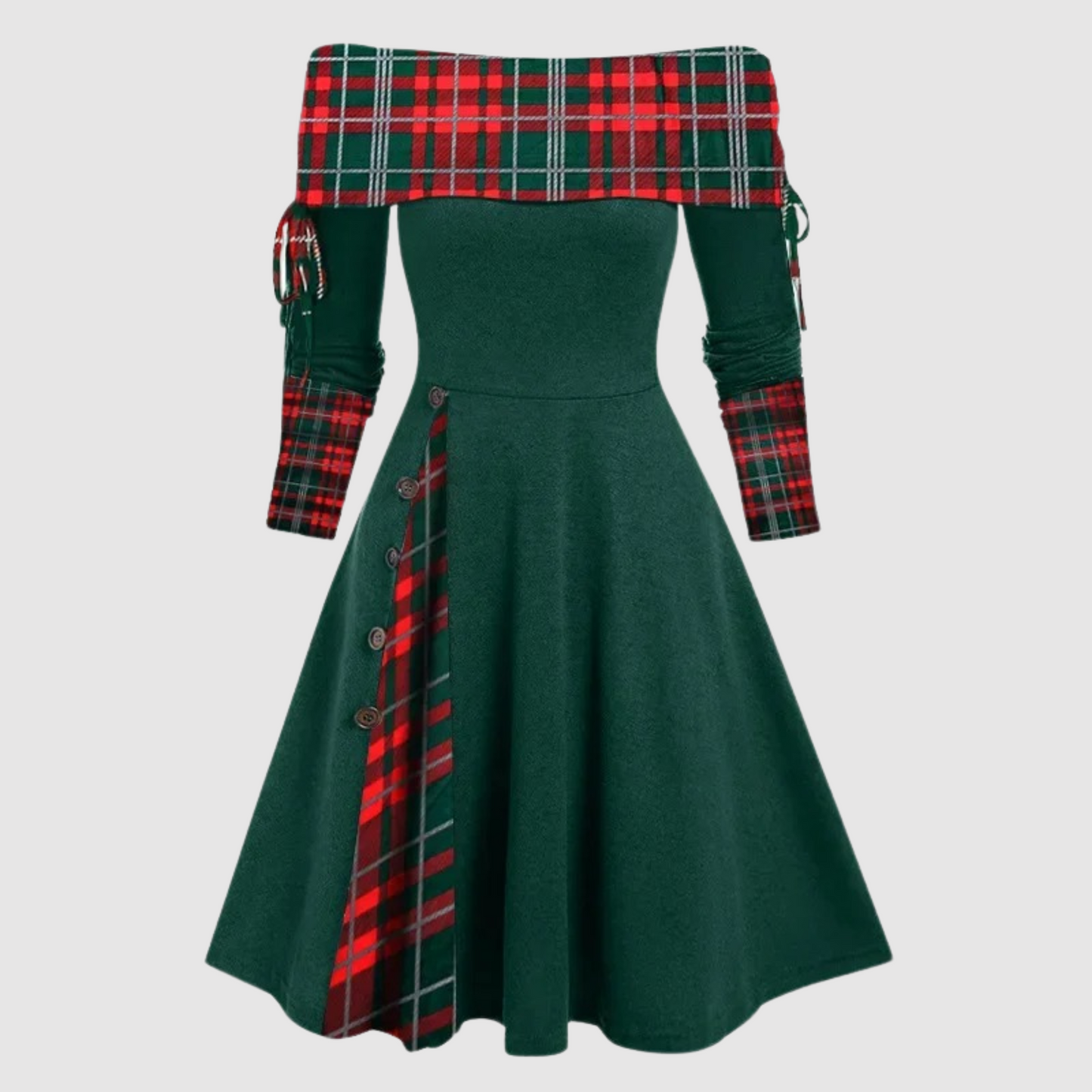 Berg-Feldt | Off Shoulder Langarm Winterkleid