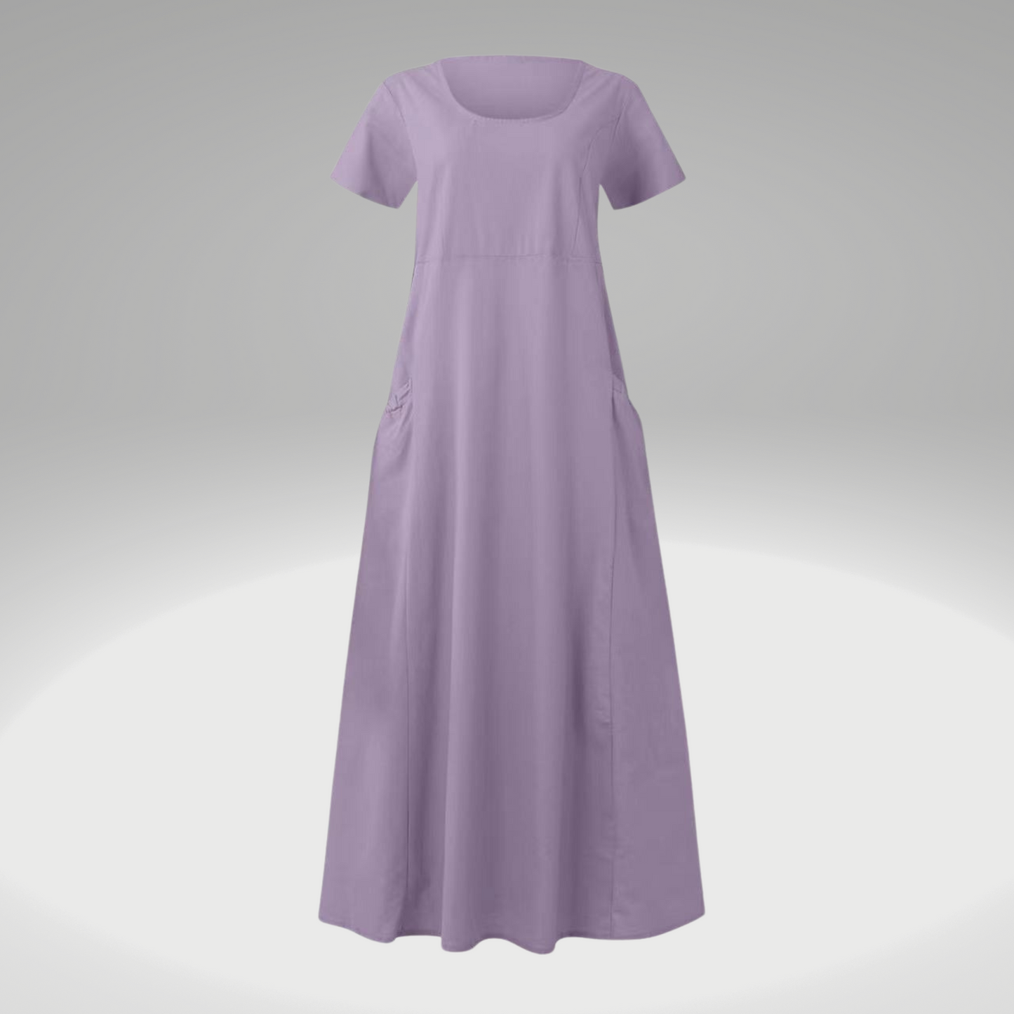Robe en coton et lin Alina : coupe décontractée, de couleur unie