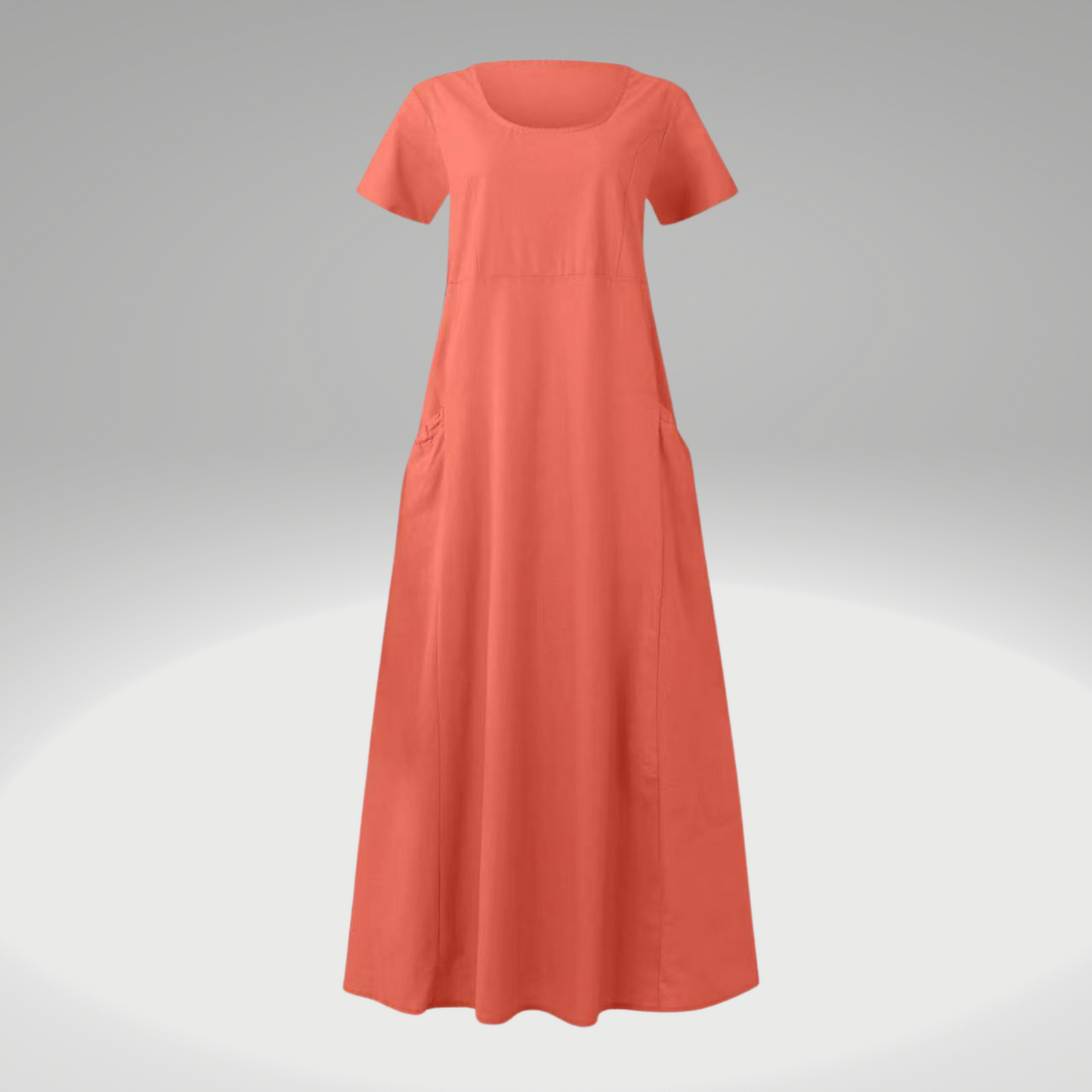 Robe en coton et lin Alina : coupe décontractée, de couleur unie