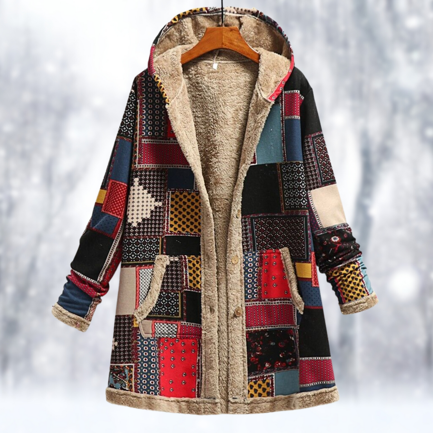 Berg-Feldt | Lange Fleecejacke mit Gemütlicher Kapuze