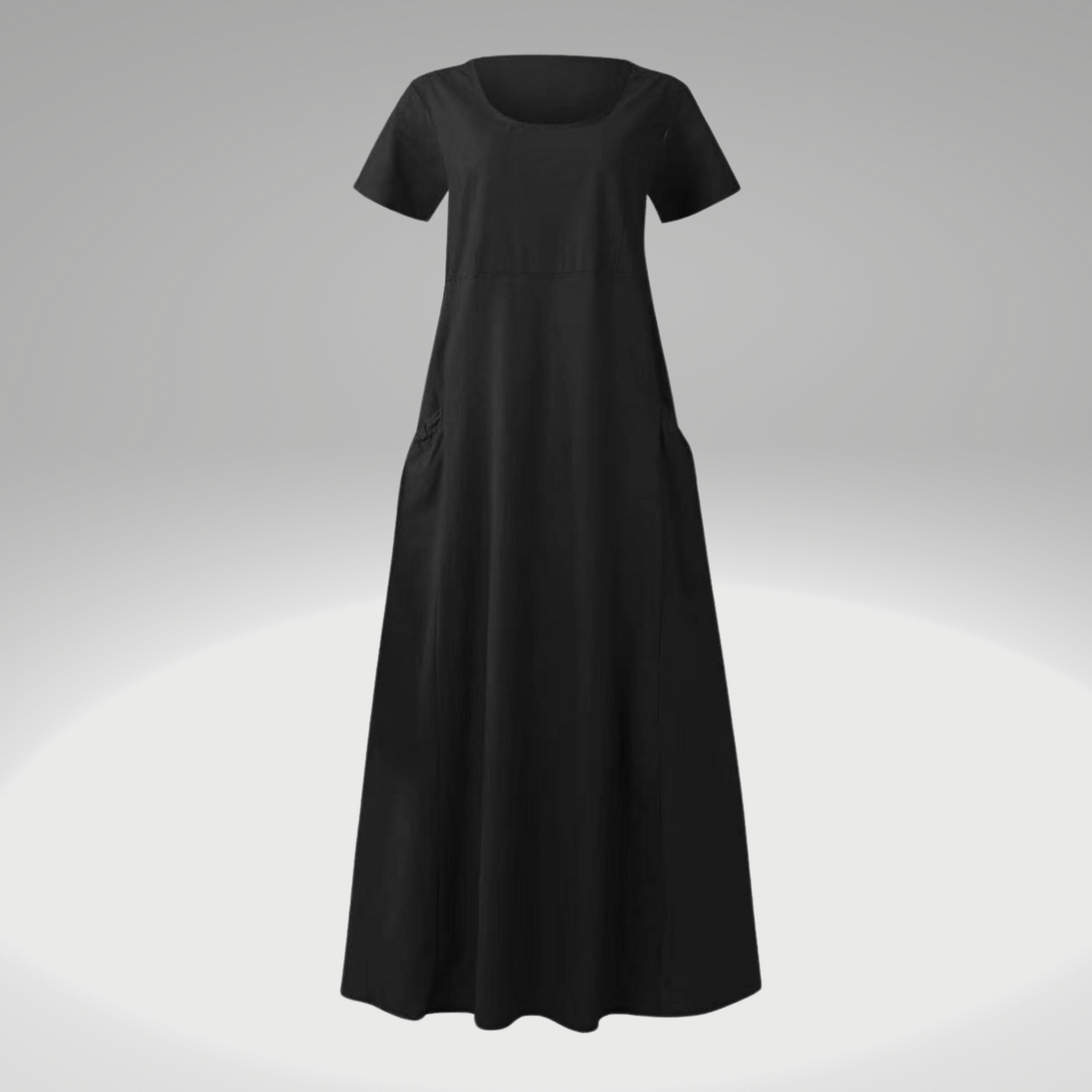 Robe en coton et lin Alina : coupe décontractée, de couleur unie