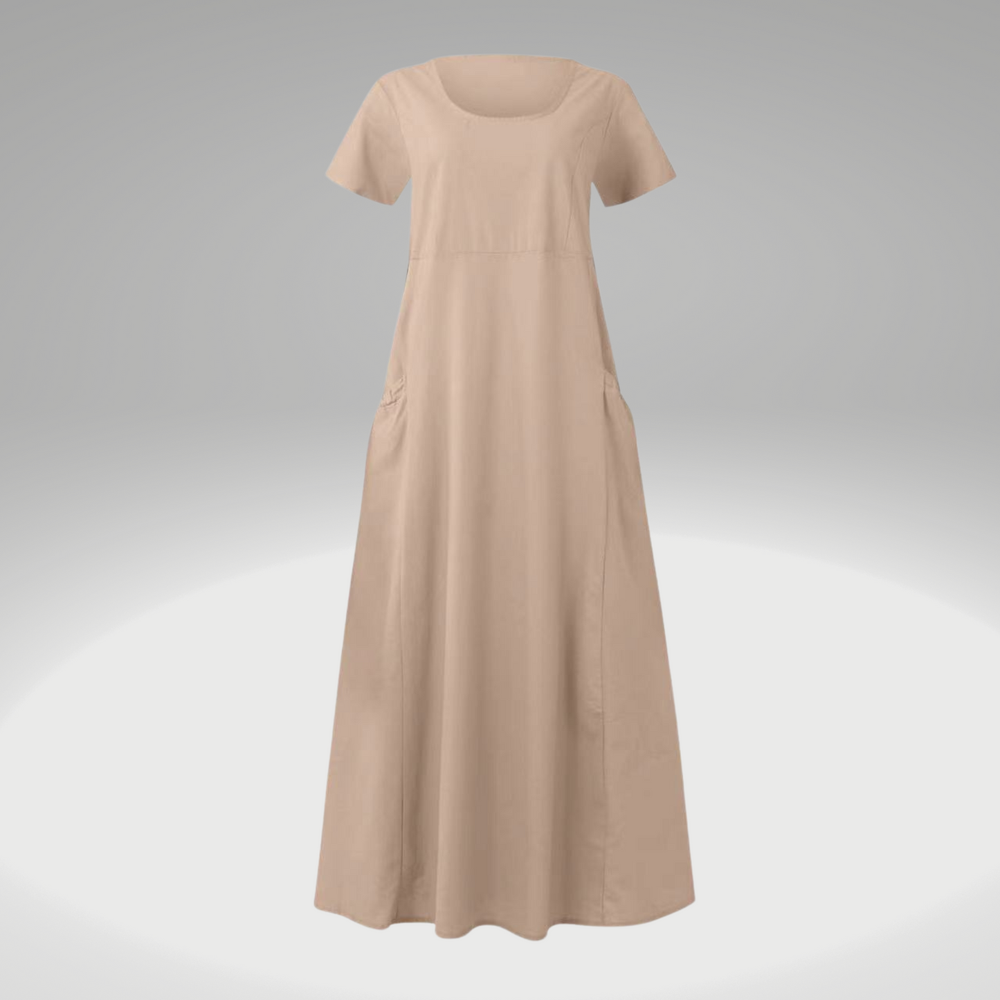Robe en coton et lin Alina : coupe décontractée, de couleur unie