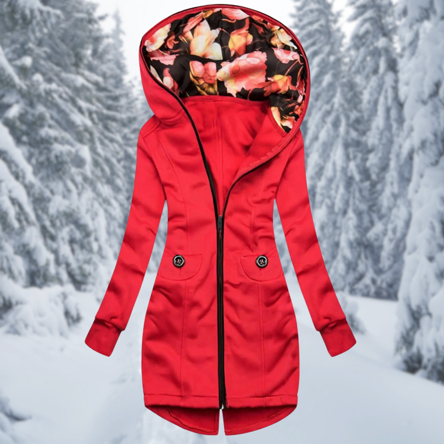 Veste à capuche florale Ingrid