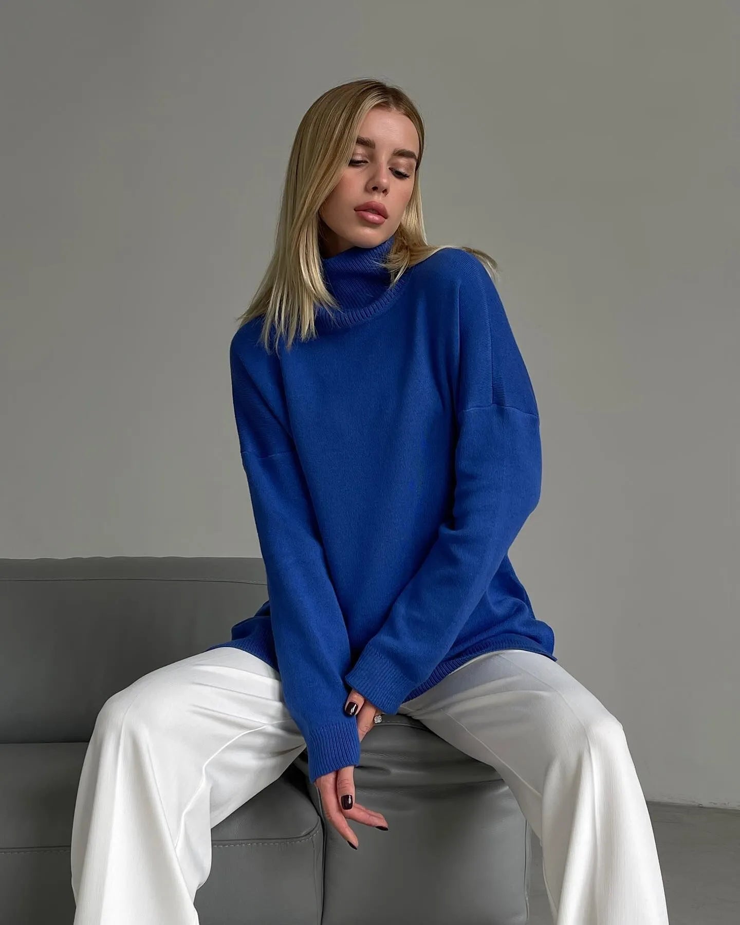 Pull à col roulé avec fentes latérales – Sutton